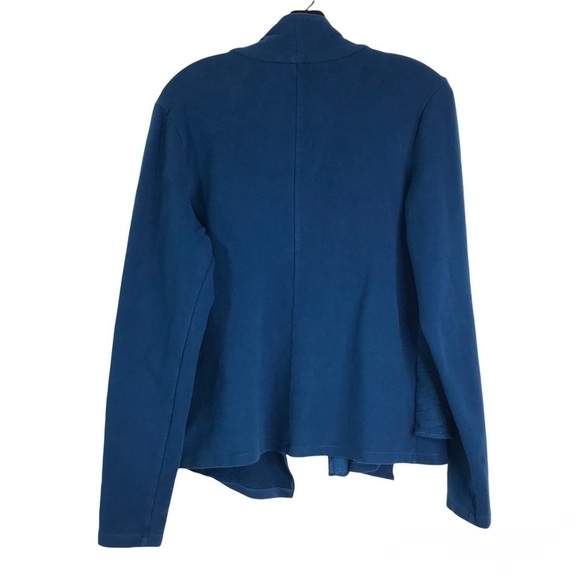 LUCY Blue Knit Double Breasted Sweater Jacket Military Style SIZE LARGE - Picture 3 of 15